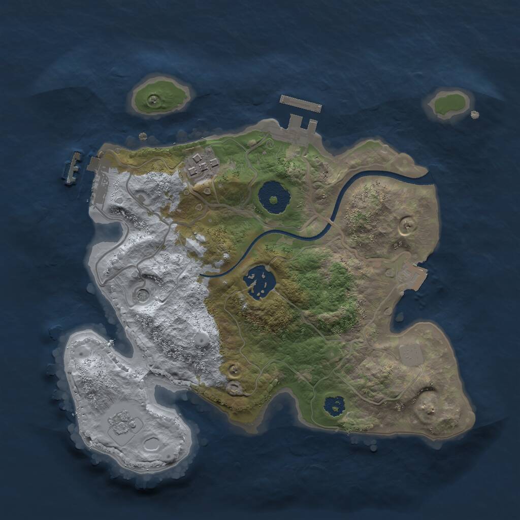 Rust Map: Procedural Map, Size: 2500, Seed: 1765832910, 7 Monuments