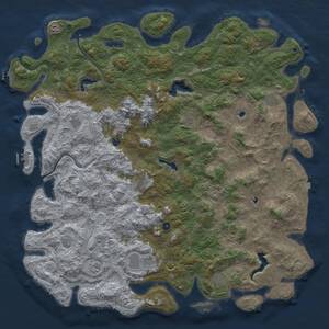 Thumbnail Rust Map: Procedural Map, Size: 6000, Seed: 1765832910, 17 Monuments