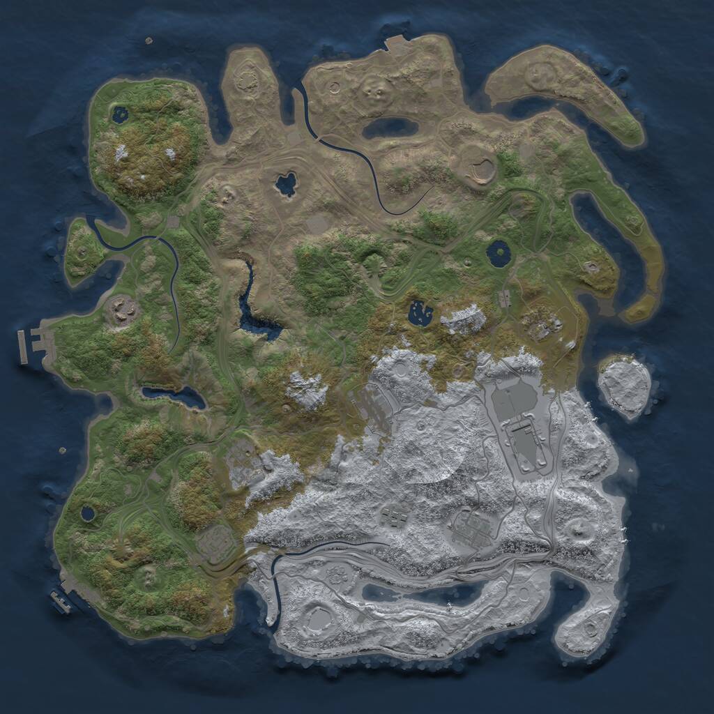 Rust Map: Procedural Map, Size: 4250, Seed: 501017803, 16 Monuments