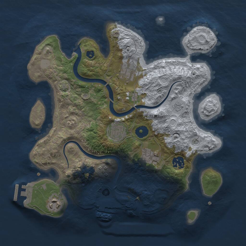 Rust Map: Procedural Map, Size: 3000, Seed: 571594909, 12 Monuments