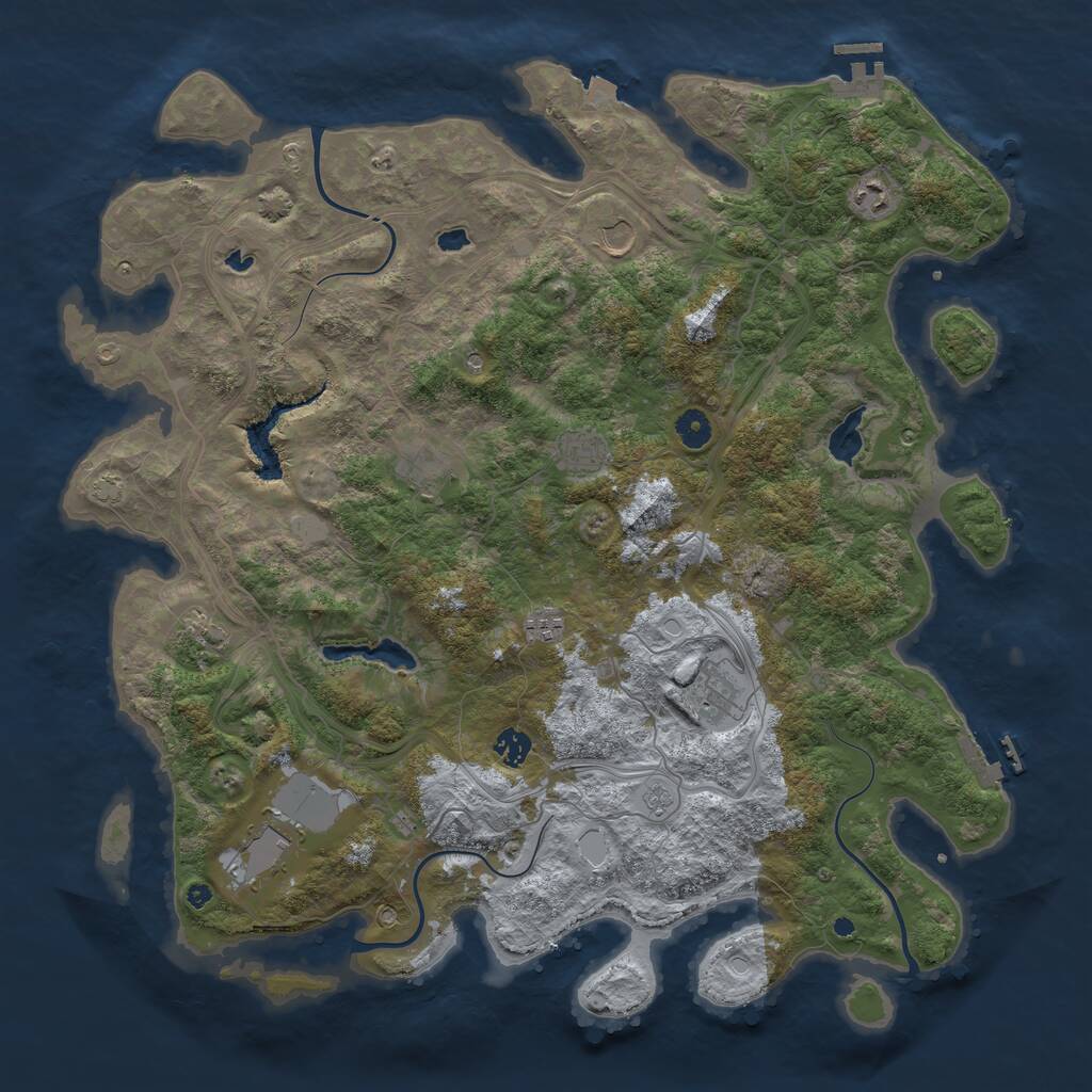 Rust Map: Procedural Map, Size: 4500, Seed: 657754245, 15 Monuments