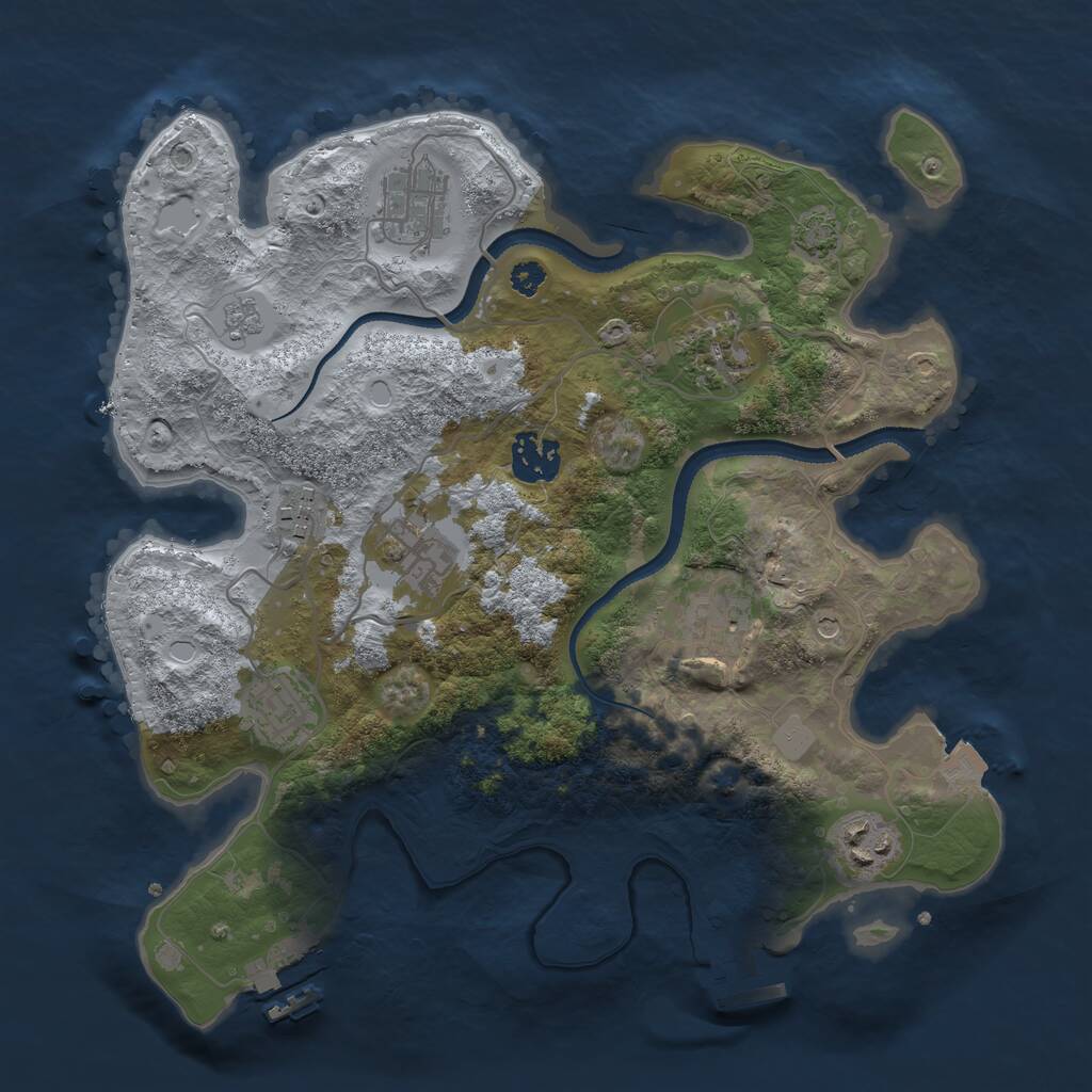 Rust Map: Procedural Map, Size: 3200, Seed: 778885, 14 Monuments