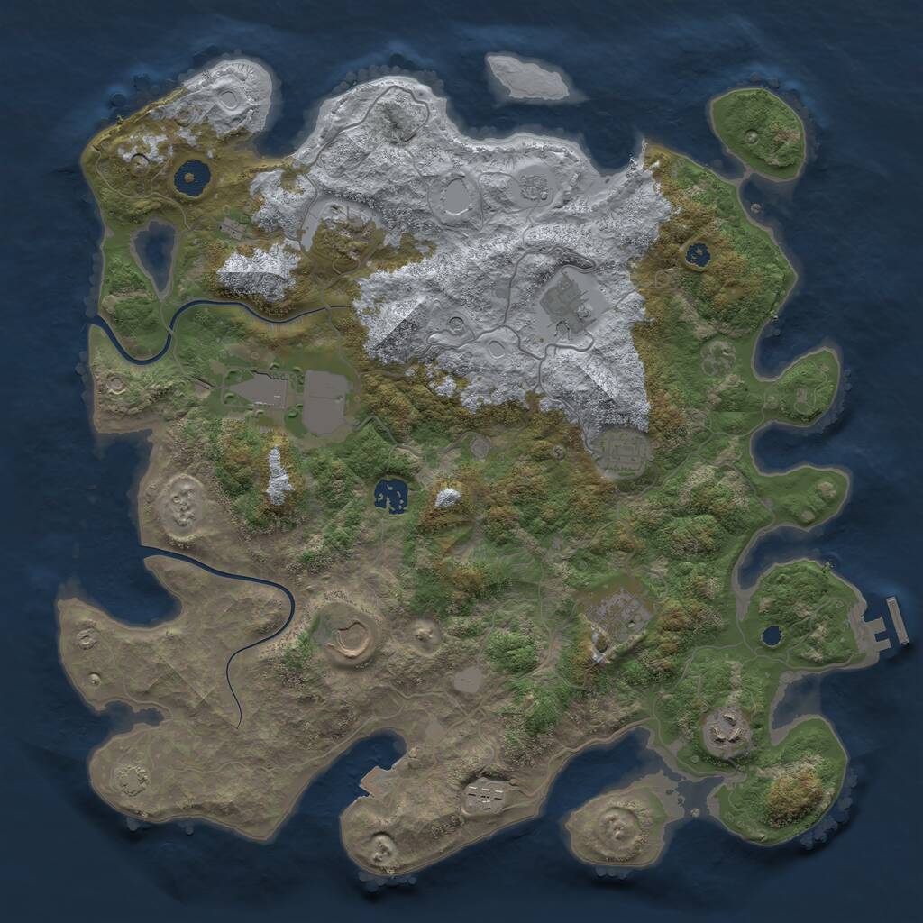 Rust Map: Procedural Map, Size: 3900, Seed: 1618, 14 Monuments