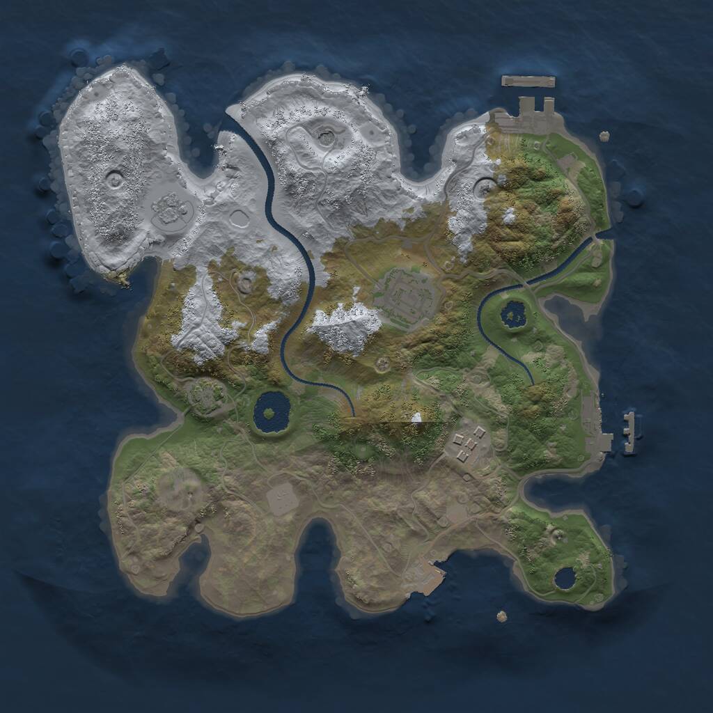 Rust Map: Procedural Map, Size: 2700, Seed: 1232322323, 8 Monuments