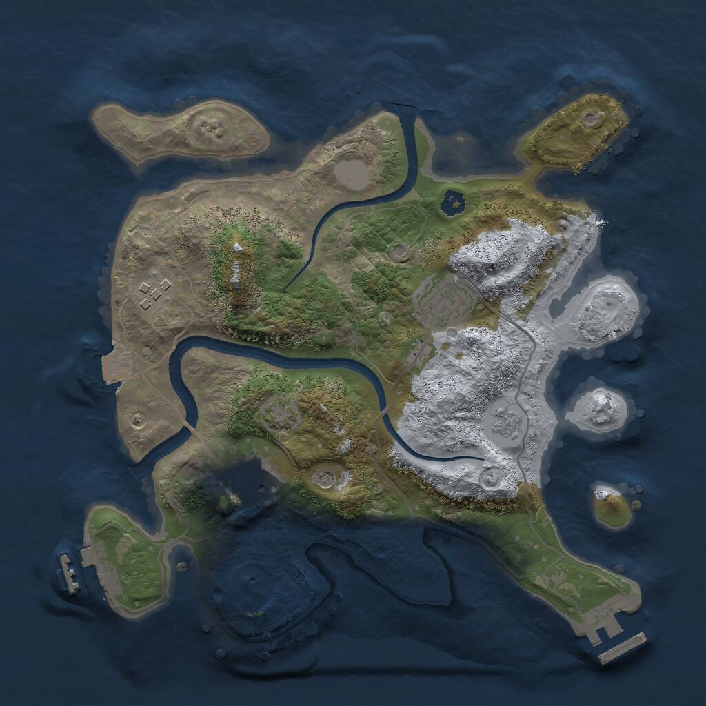 Rust Map: Procedural Map, Size: 2800, Seed: 1823190104, 9 Monuments