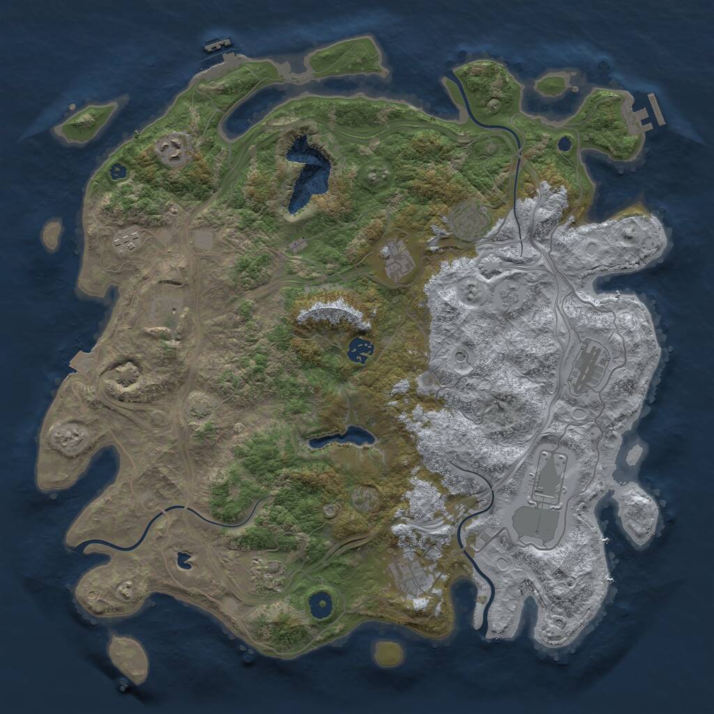 Rust Map: Procedural Map, Size: 4250, Seed: 1942969575, 16 Monuments