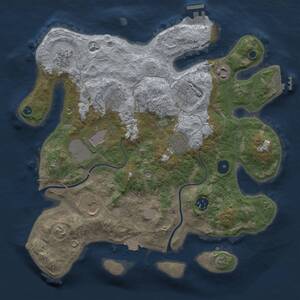 Thumbnail Rust Map: Procedural Map, Size: 3500, Seed: 1714429741, 14 Monuments
