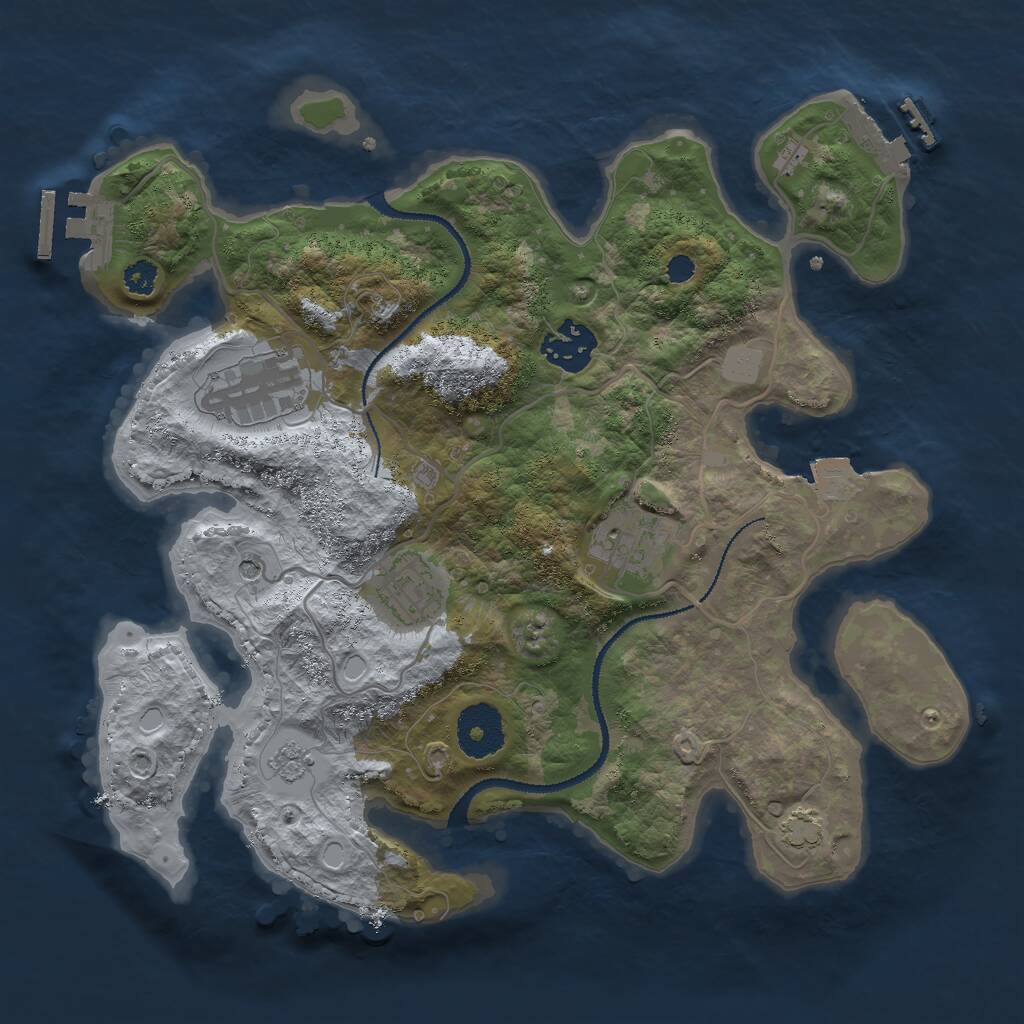Rust Map: Procedural Map, Size: 3000, Seed: 1943360746, 10 Monuments
