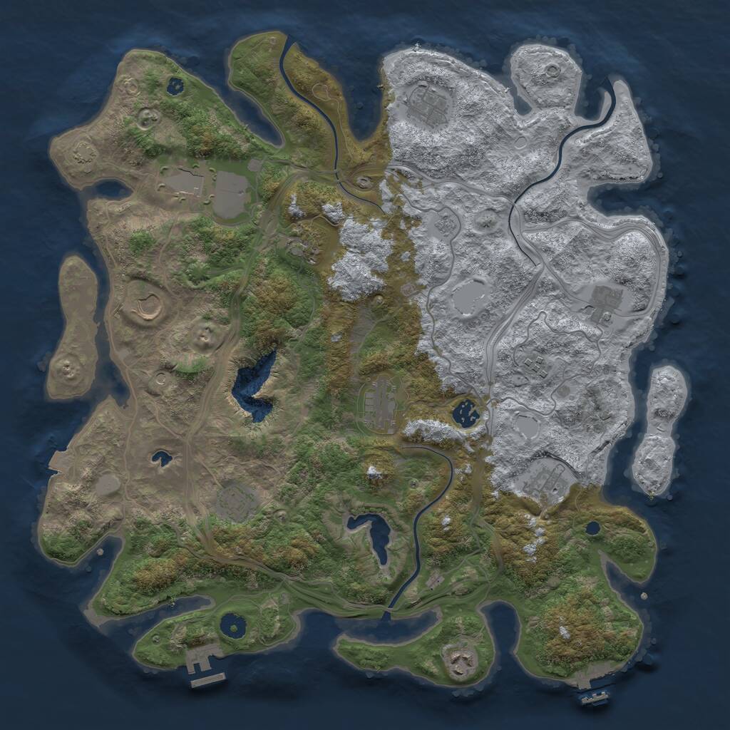 Rust Map: Procedural Map, Size: 4250, Seed: 2098940764, 17 Monuments