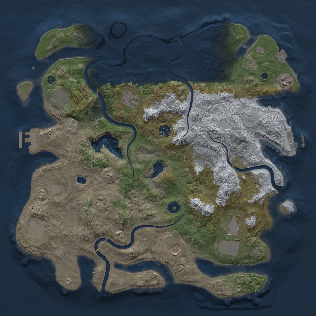 Rust Map: Procedural Map, Size: 4000, Seed: 1777768483, 16 Monuments