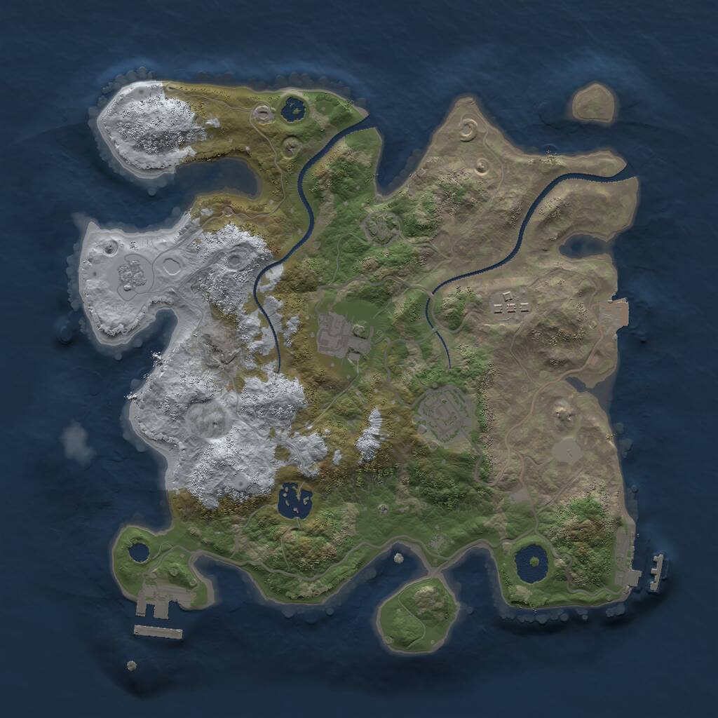 Rust Map: Procedural Map, Size: 3000, Seed: 7103426, 9 Monuments