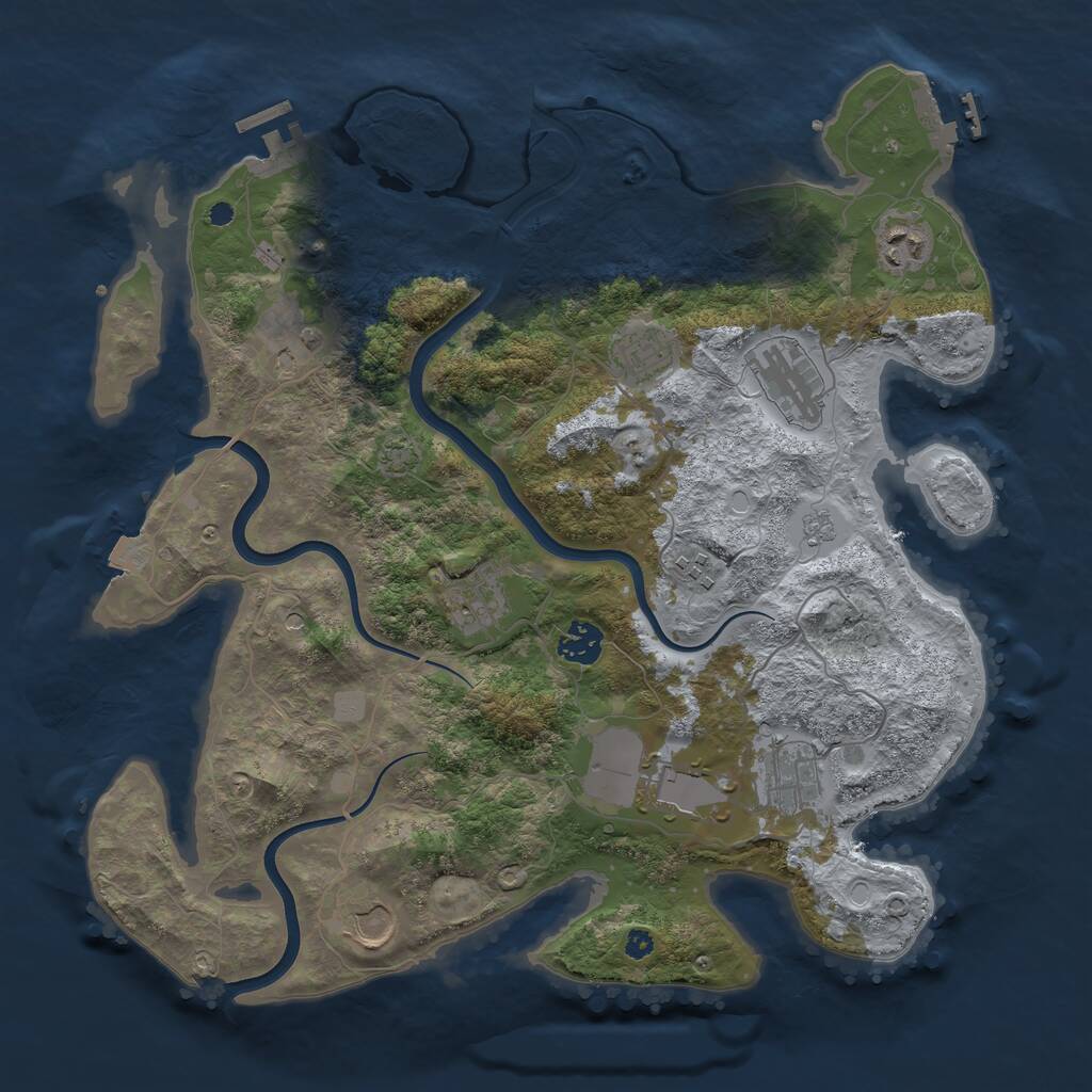 Rust Map: Procedural Map, Size: 3750, Seed: 1206202205, 16 Monuments