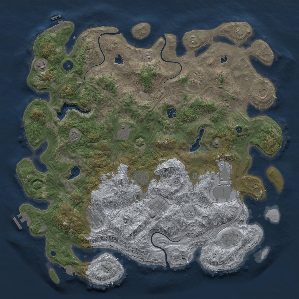 Rust Map: Procedural Map, Size: 4500, Seed: 1479945111, 17 Monuments