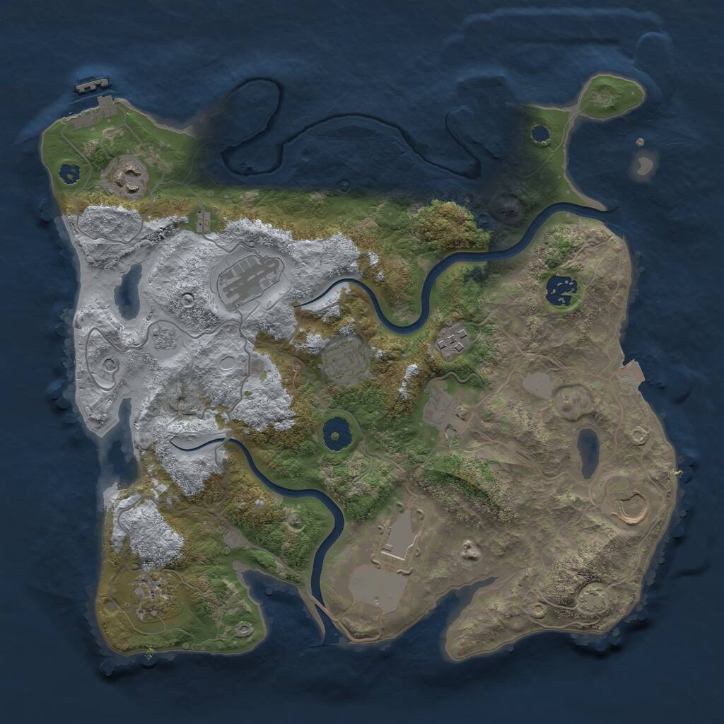 Rust Map: Procedural Map, Size: 3500, Seed: 79531626, 15 Monuments