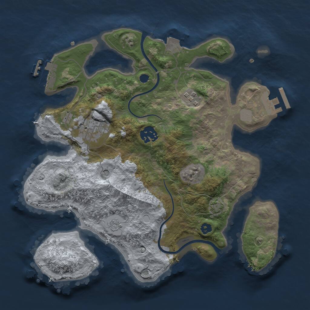 Rust Map: Procedural Map, Size: 2800, Seed: 296611814, 9 Monuments