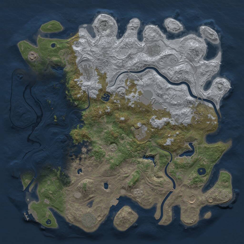 Rust Map: Procedural Map, Size: 4500, Seed: 1798980360, 17 Monuments