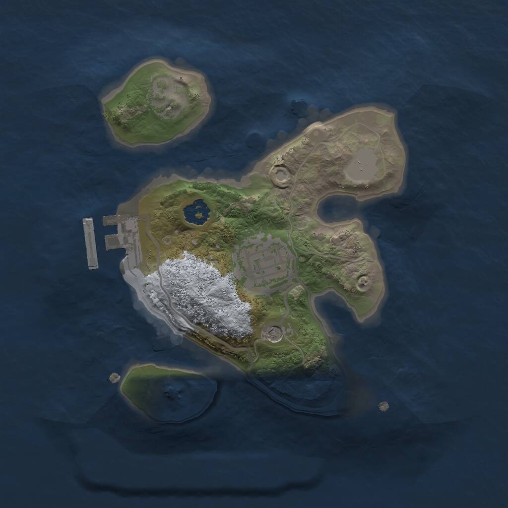 Rust Map: Procedural Map, Size: 2000, Seed: 1973531822, 4 Monuments