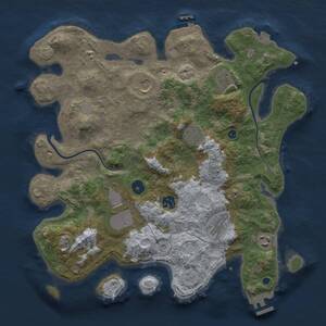 Thumbnail Rust Map: Procedural Map, Size: 3700, Seed: 228468121, 14 Monuments