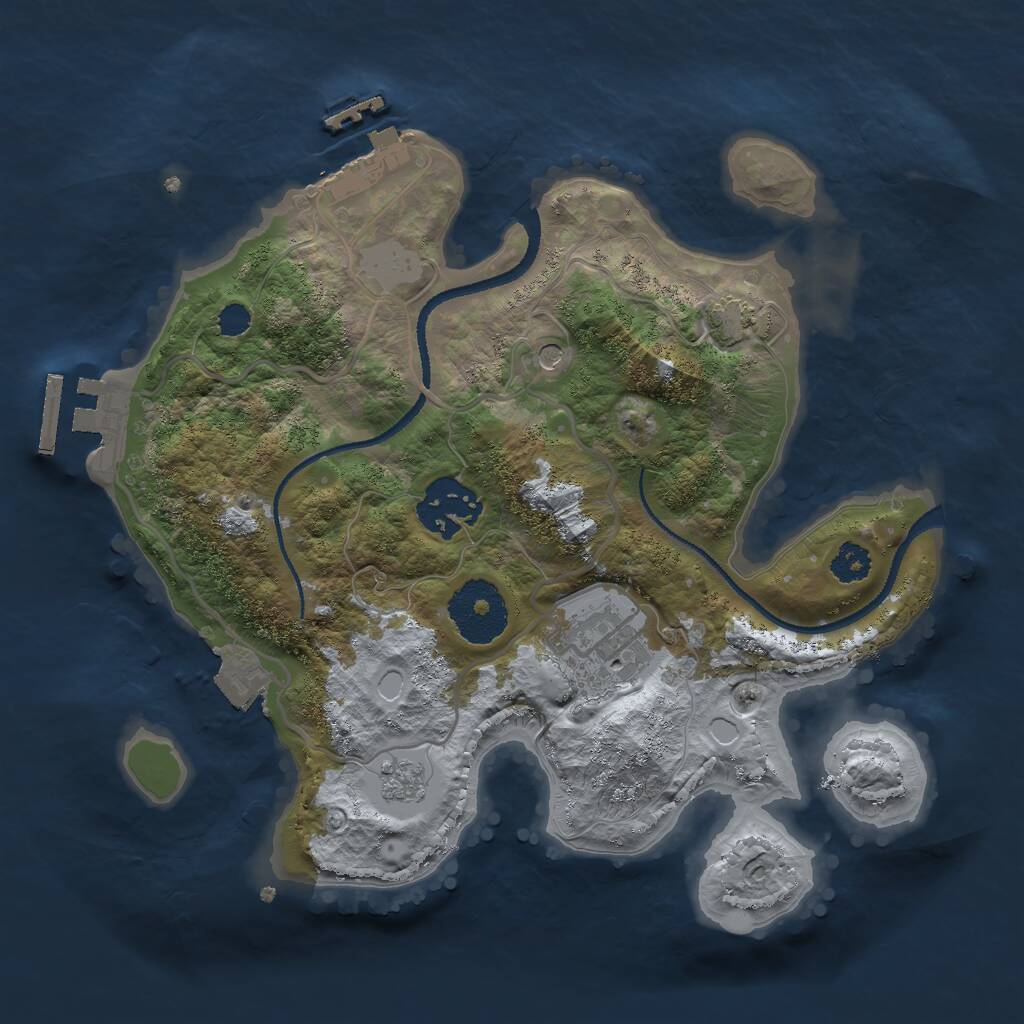 Rust Map: Procedural Map, Size: 2580, Seed: 50000, 8 Monuments