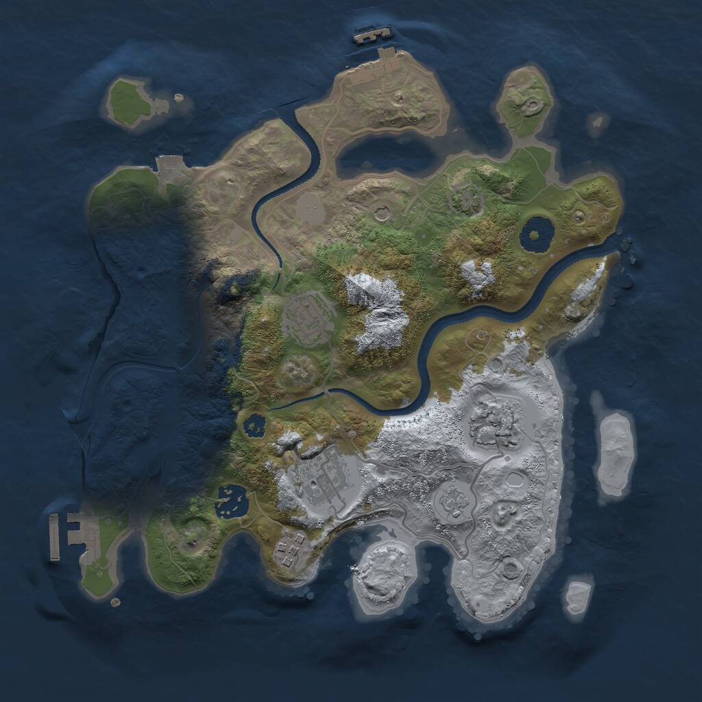 Rust Map: Procedural Map, Size: 3000, Seed: 9031248, 11 Monuments