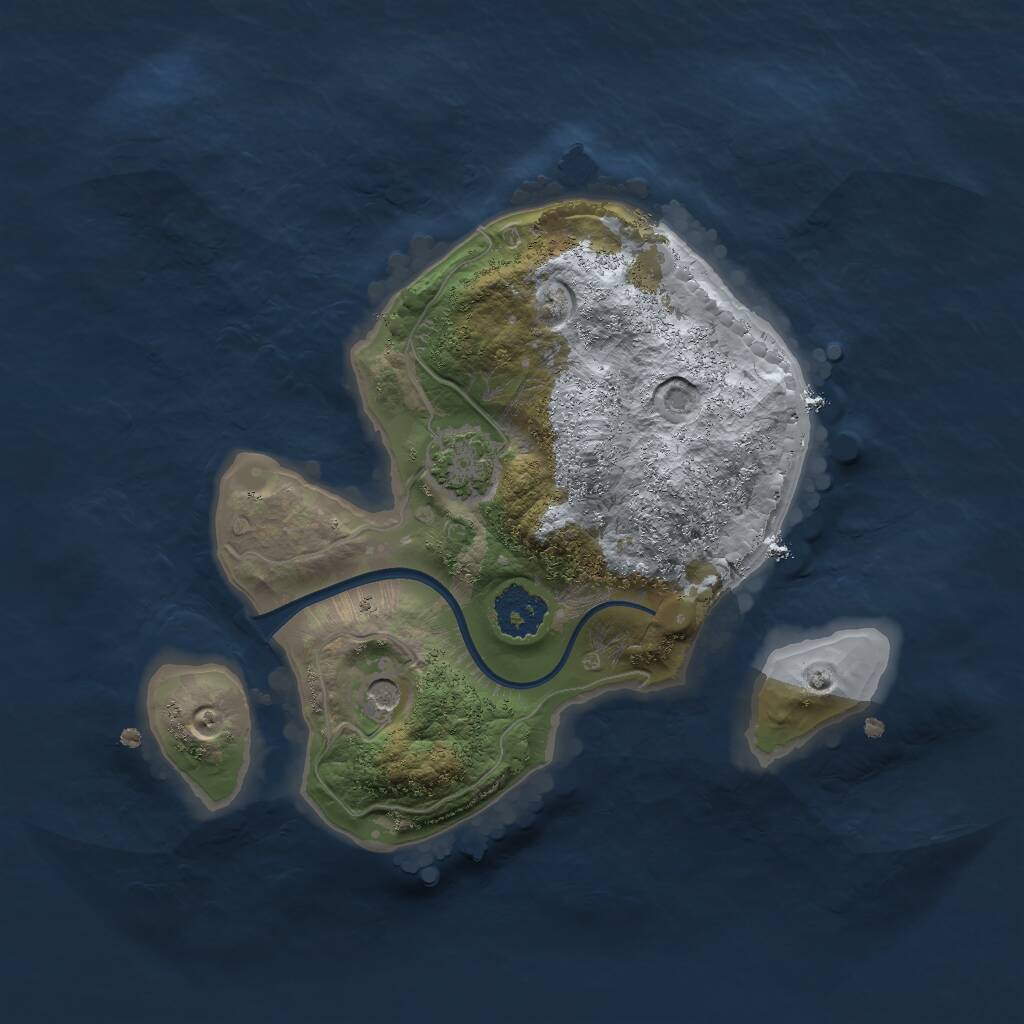 Rust Map: Procedural Map, Size: 2000, Seed: 1035943845, 3 Monuments