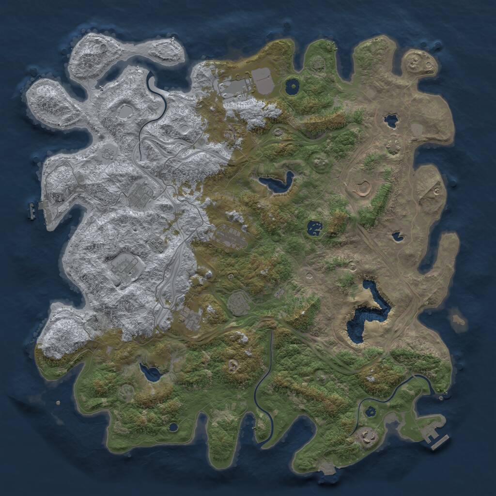 Rust Map: Procedural Map, Size: 4800, Seed: 984533526, 17 Monuments