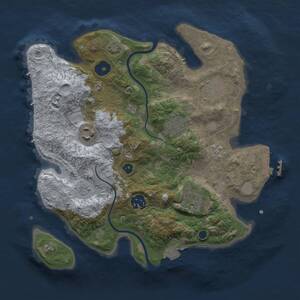 Thumbnail Rust Map: Procedural Map, Size: 3000, Seed: 1481436896, 11 Monuments