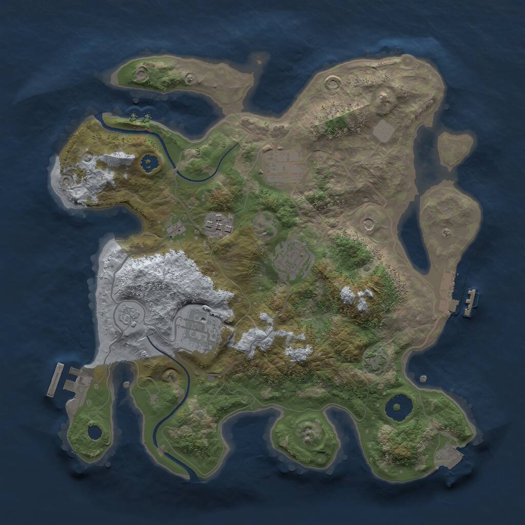Rust Map: Procedural Map, Size: 3000, Seed: 1959762864, 10 Monuments