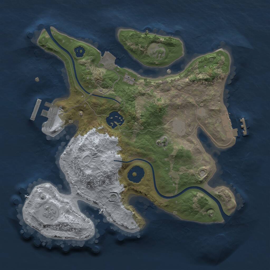 Rust Map: Procedural Map, Size: 2469, Seed: 83255433, 5 Monuments