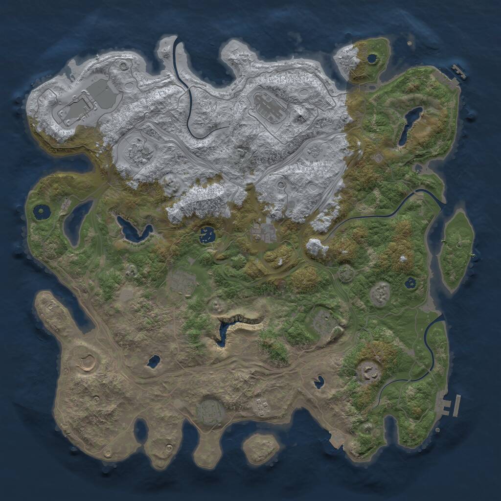 Rust Map: Procedural Map, Size: 4500, Seed: 2082831956, 17 Monuments