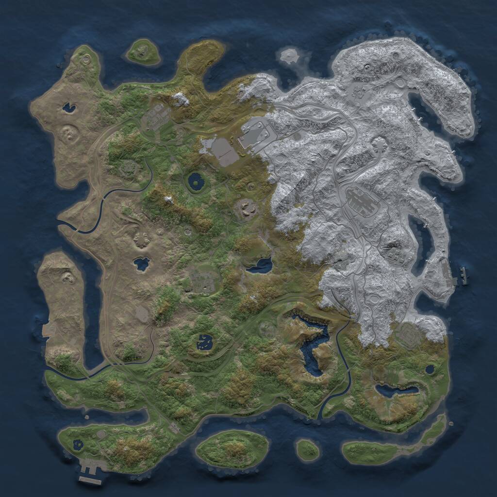 Rust Map: Procedural Map, Size: 4500, Seed: 2134688232, 14 Monuments