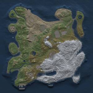 Thumbnail Rust Map: Procedural Map, Size: 3500, Seed: 84843, 13 Monuments