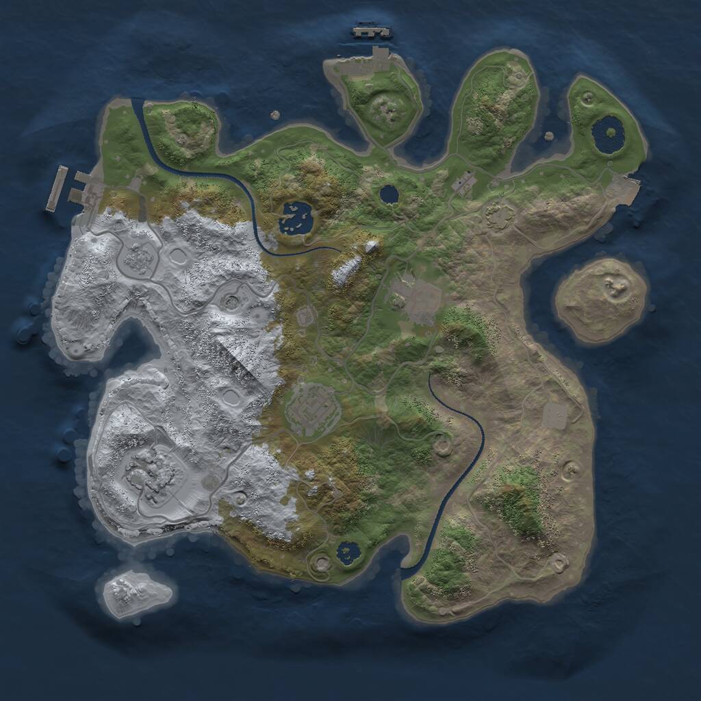 Rust Map: Procedural Map, Size: 3000, Seed: 220530180, 10 Monuments