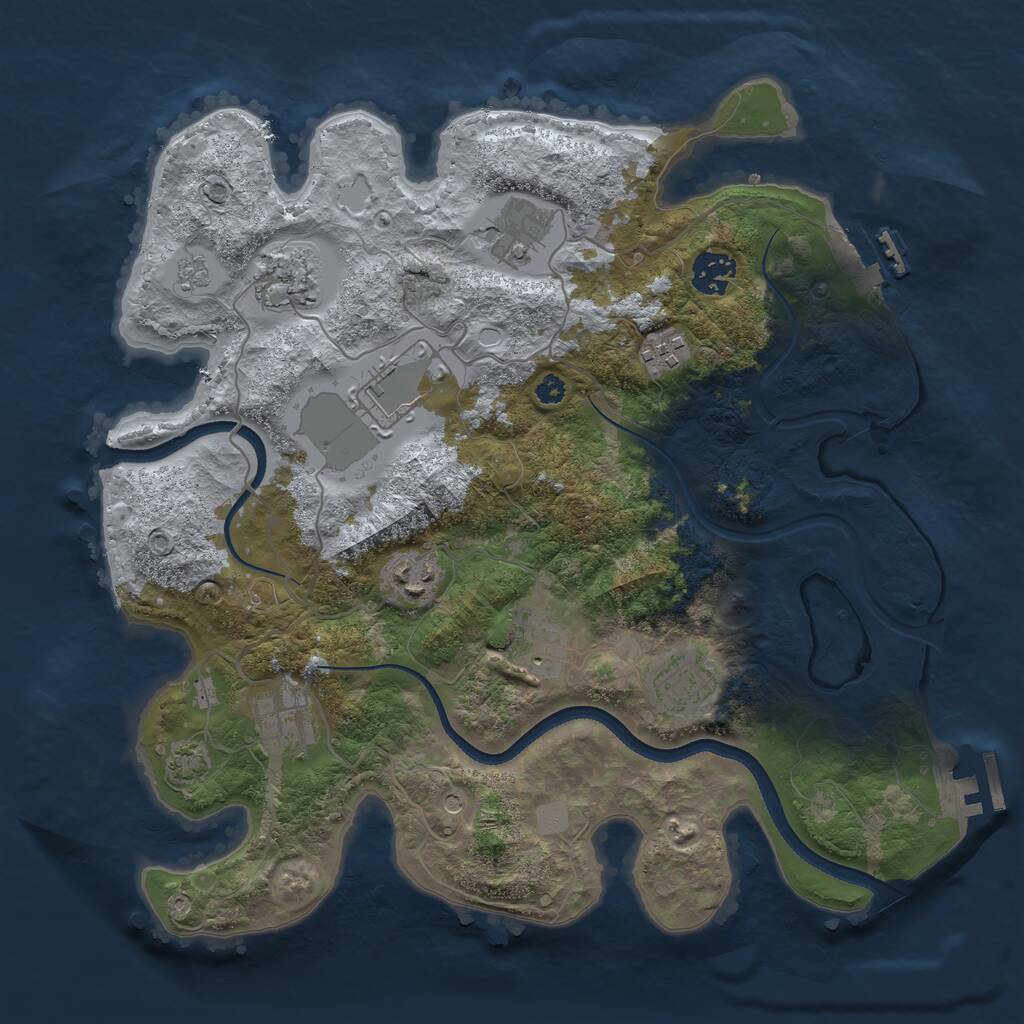Rust Map: Procedural Map, Size: 3500, Seed: 20513679, 15 Monuments