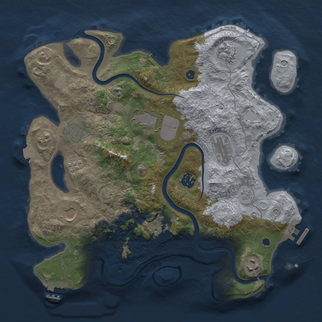 Rust Map: Procedural Map, Size: 3500, Seed: 877148031, 15 Monuments
