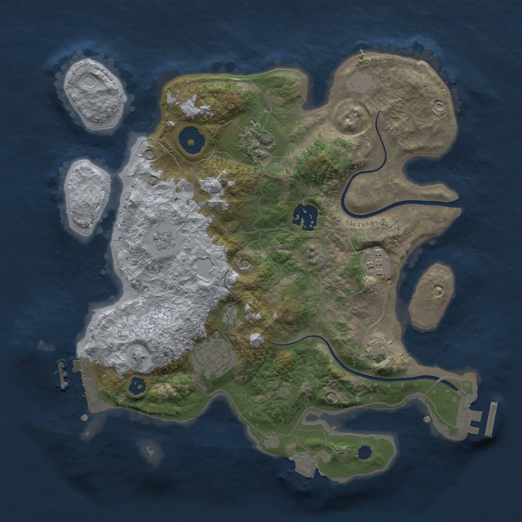 Rust Map: Procedural Map, Size: 3000, Seed: 2073501703, 10 Monuments