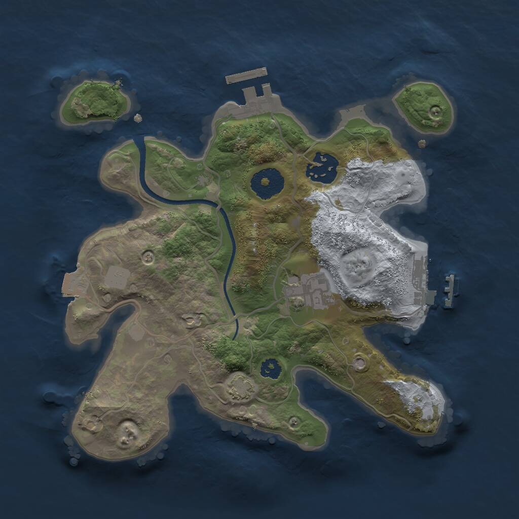 Rust Map: Procedural Map, Size: 2500, Seed: 49759, 6 Monuments