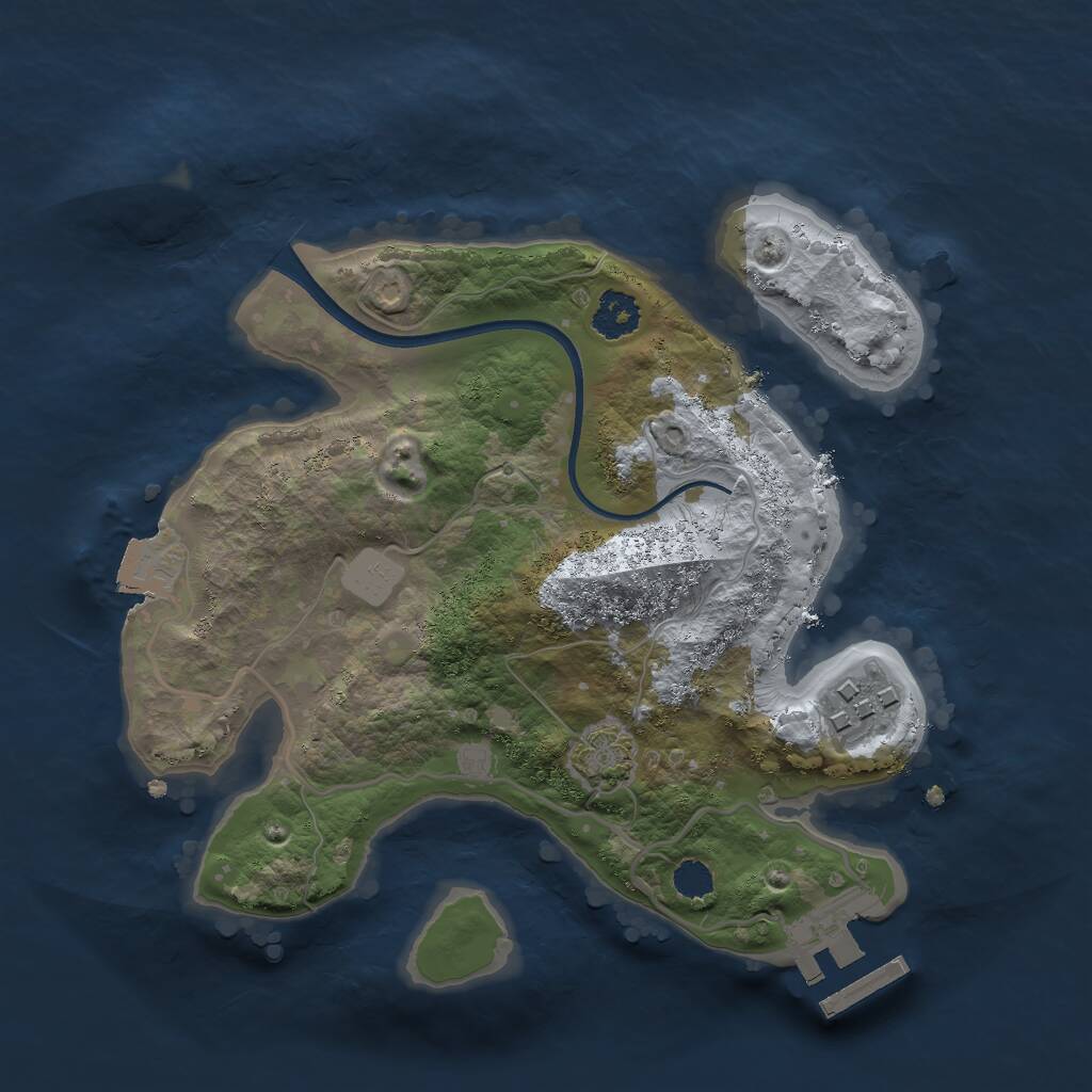 Rust Map: Procedural Map, Size: 2300, Seed: 1994336869, 4 Monuments