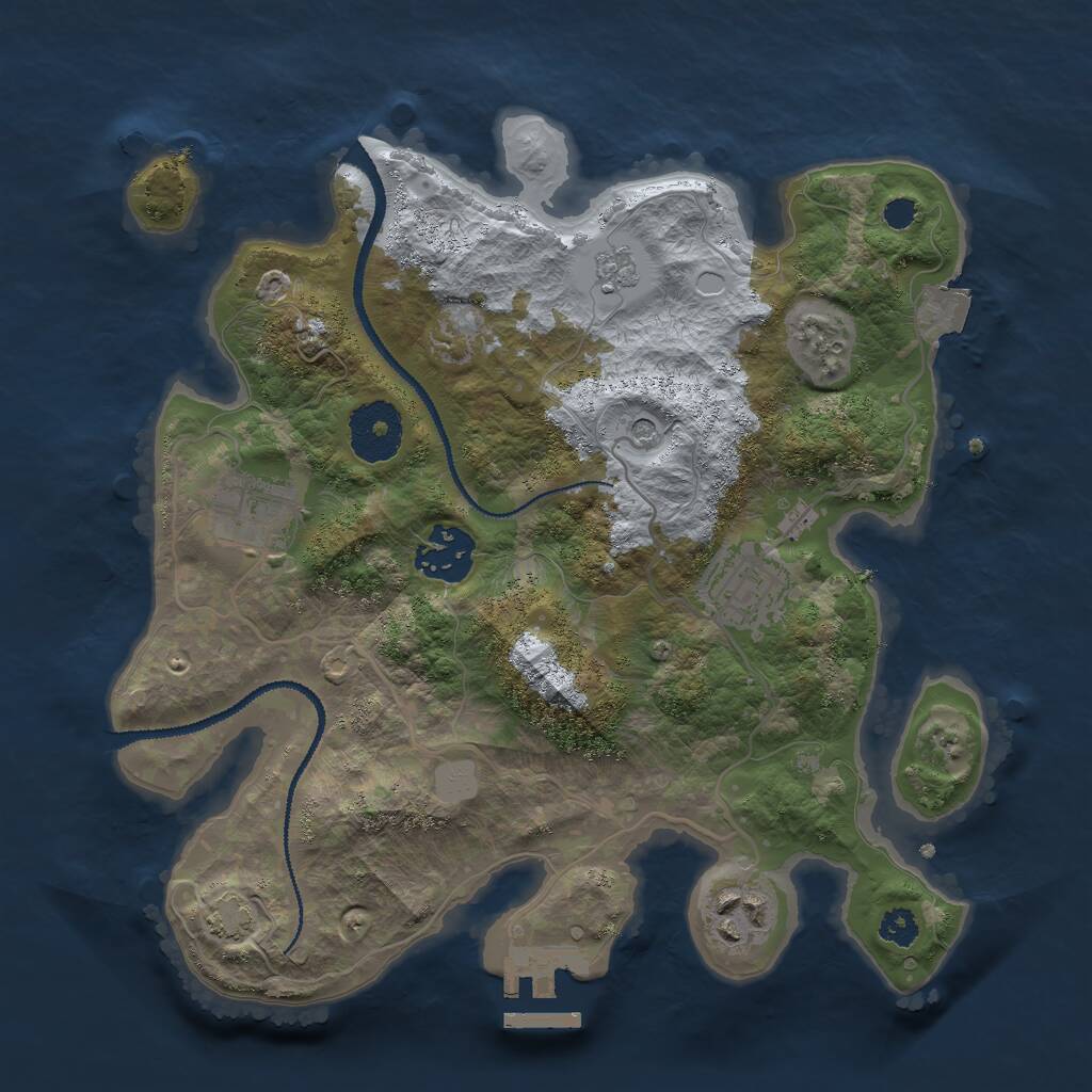 Rust Map: Procedural Map, Size: 2850, Seed: 863487598, 9 Monuments