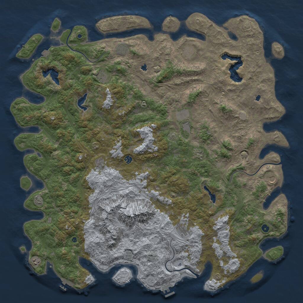 Rust Map: Procedural Map, Size: 6000, Seed: 2987312, 17 Monuments