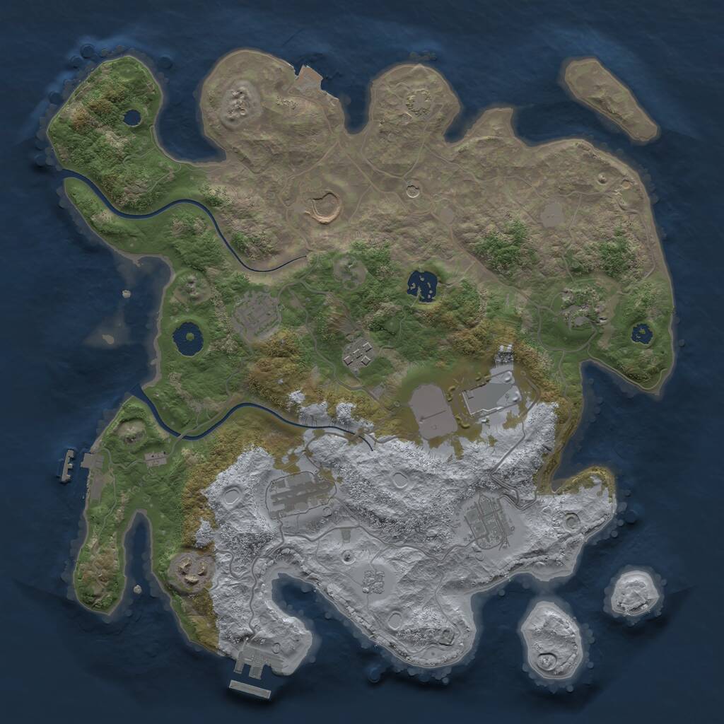 Rust Map: Procedural Map, Size: 3500, Seed: 680167283, 15 Monuments