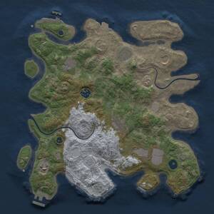 Thumbnail Rust Map: Procedural Map, Size: 3500, Seed: 2987312, 14 Monuments
