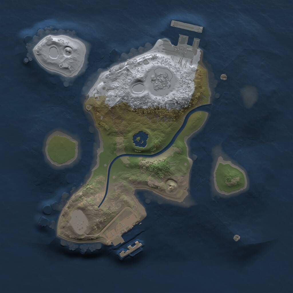 Rust Map: Procedural Map, Size: 1850, Seed: 79465, 4 Monuments