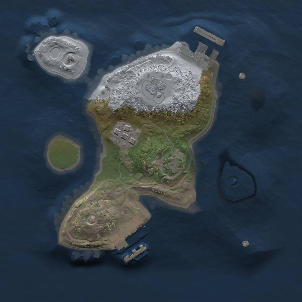 Rust Map: Procedural Map, Size: 1850, Seed: 79465, 6 Monuments