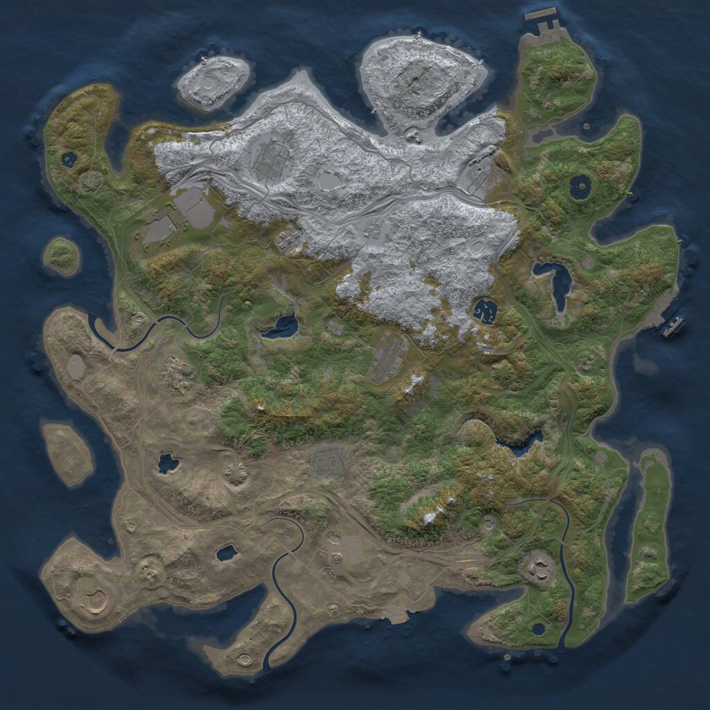 Rust Map: Procedural Map, Size: 4500, Seed: 1664611144, 17 Monuments
