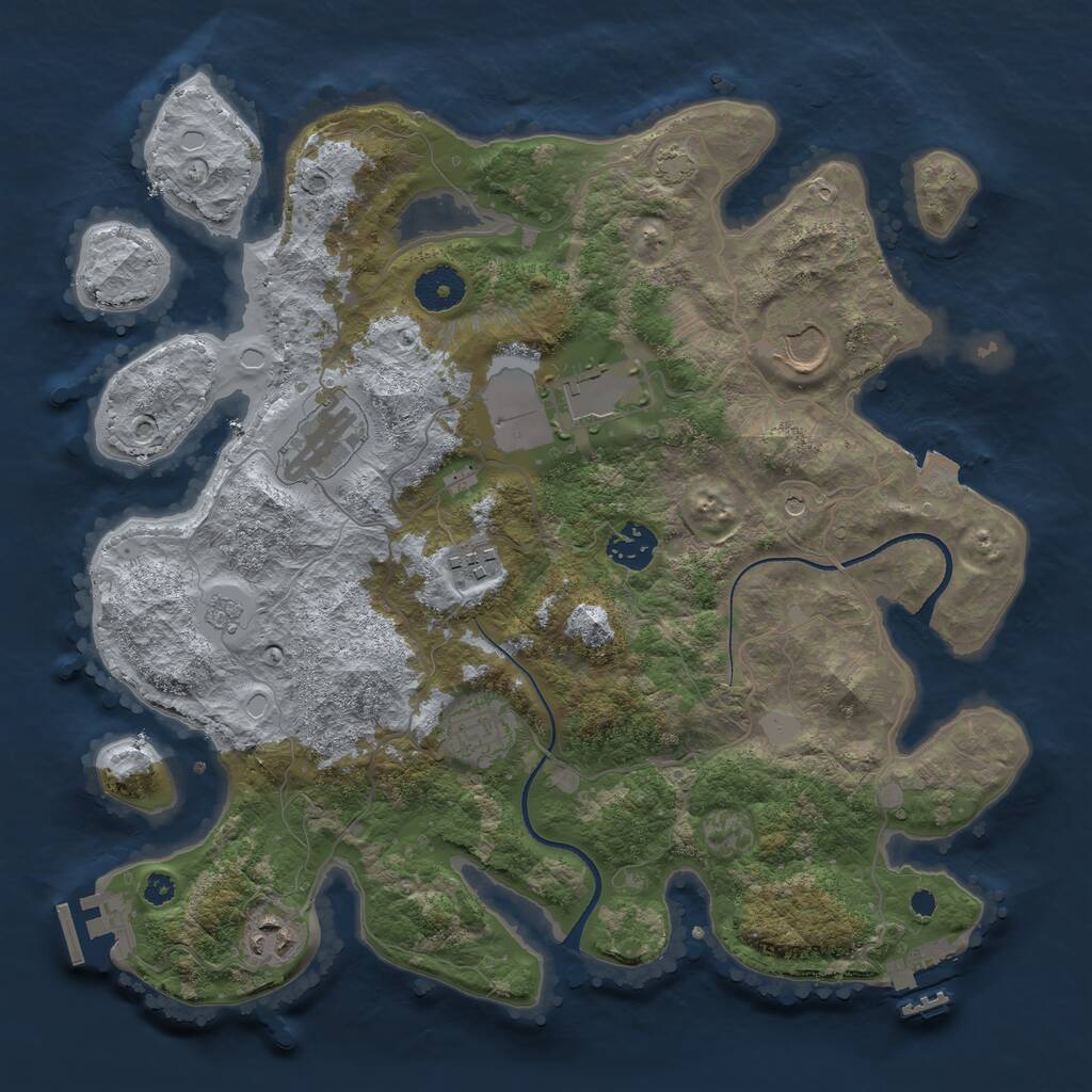 Rust Map: Procedural Map, Size: 3500, Seed: 1651896053, 13 Monuments