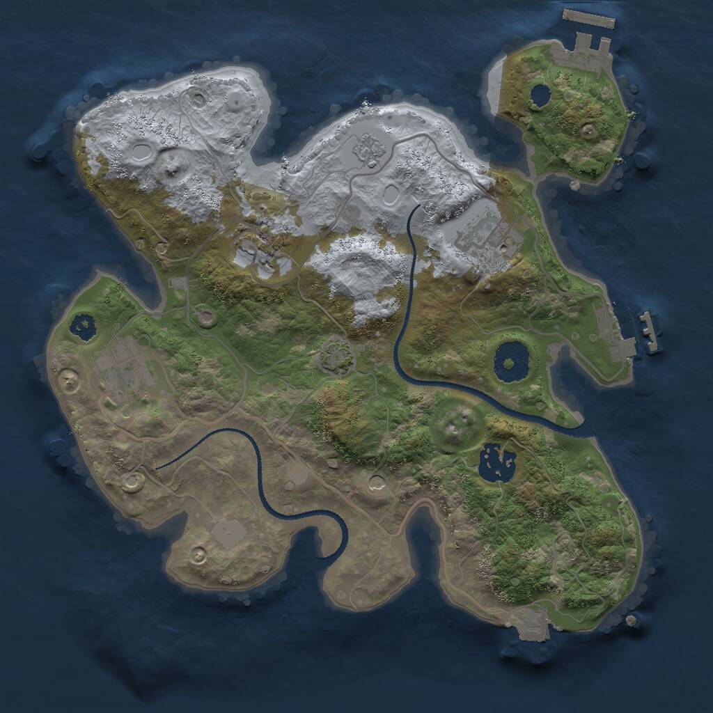 Rust Map: Procedural Map, Size: 2750, Seed: 1345736418, 10 Monuments