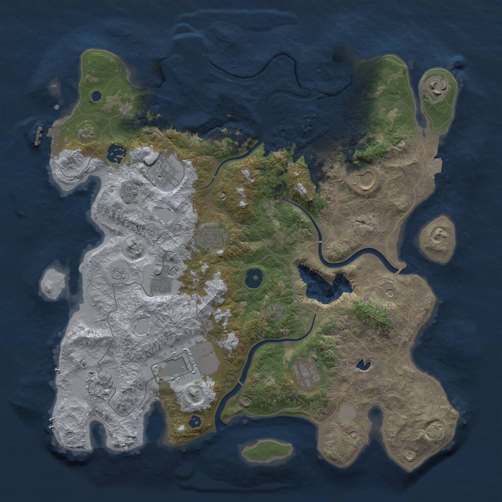 Rust Map: Procedural Map, Size: 4000, Seed: 1927007890, 16 Monuments