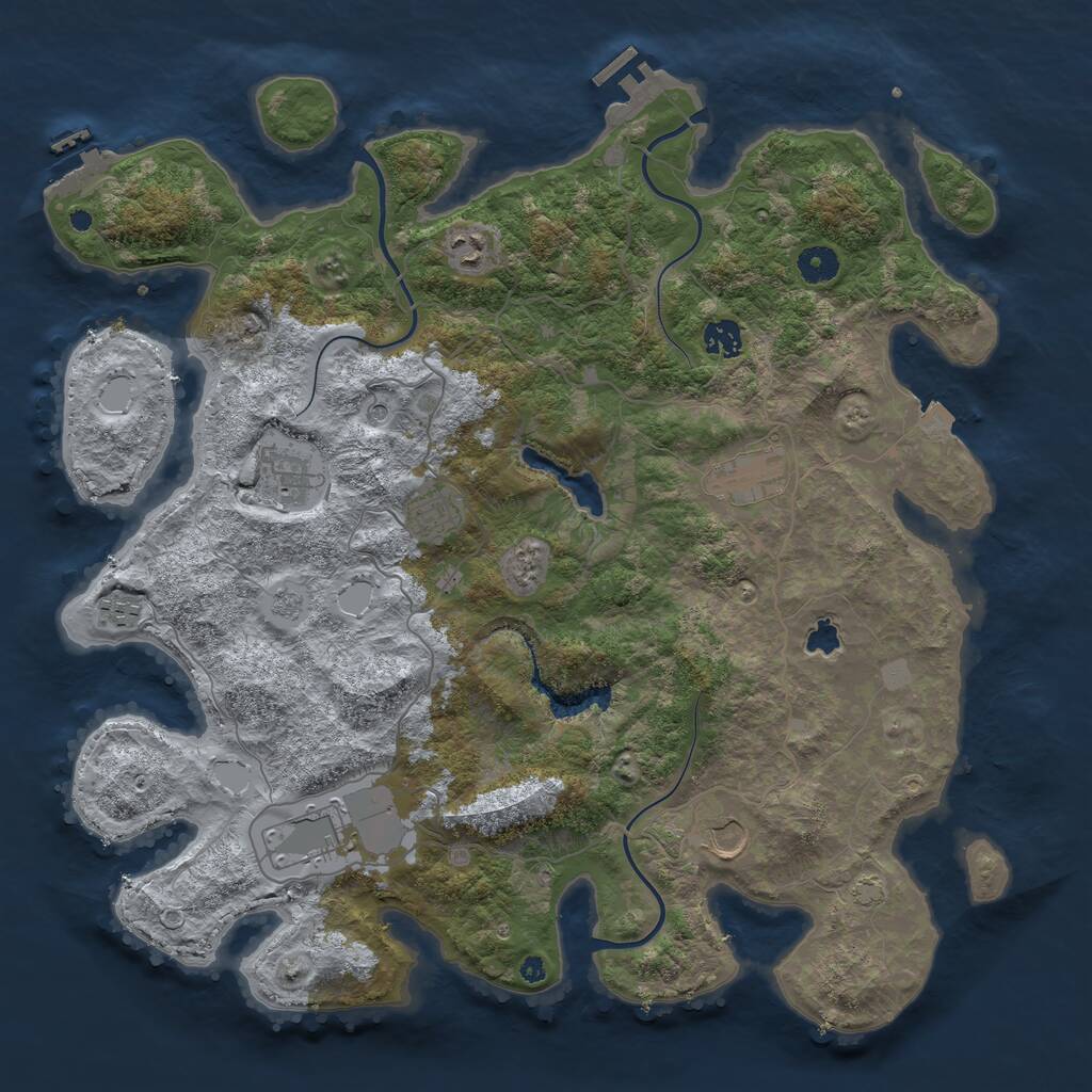 Rust Map: Procedural Map, Size: 4200, Seed: 69876969, 14 Monuments