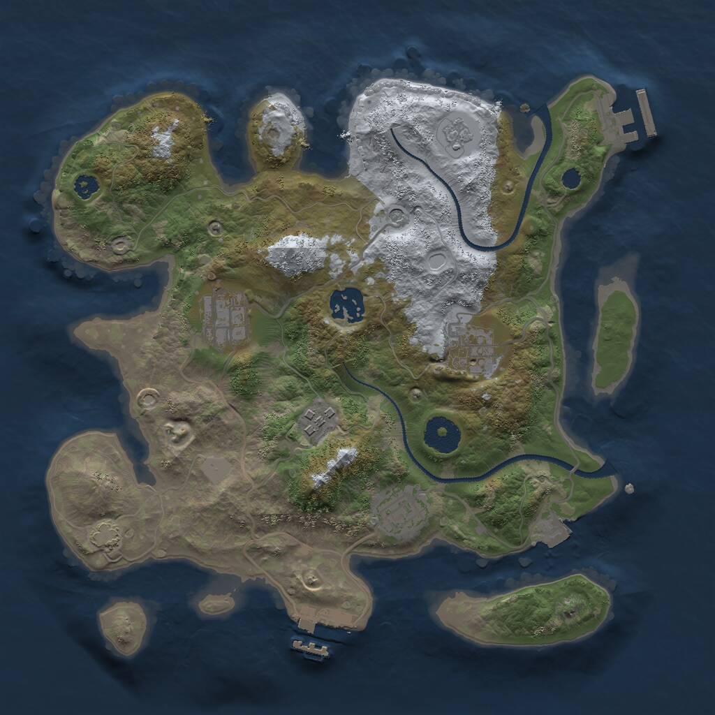 Rust Map: Procedural Map, Size: 3000, Seed: 30358, 11 Monuments